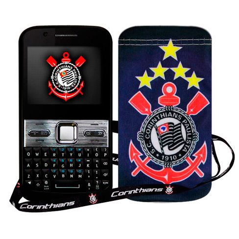 Kit Celular Corinthians 1 com Cord+Capa-FRETE GRATIS -12DIAS